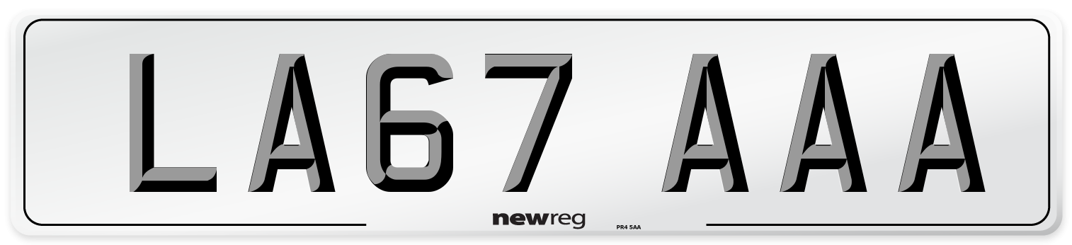 LA67 AAA Number Plate from New Reg